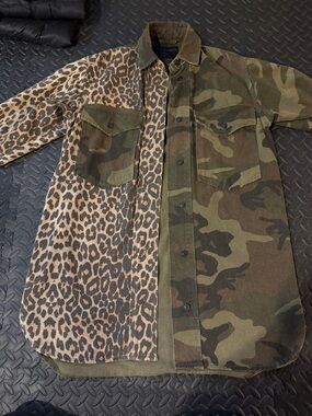 All Saints Leopard & Camo Split Utility Shacket